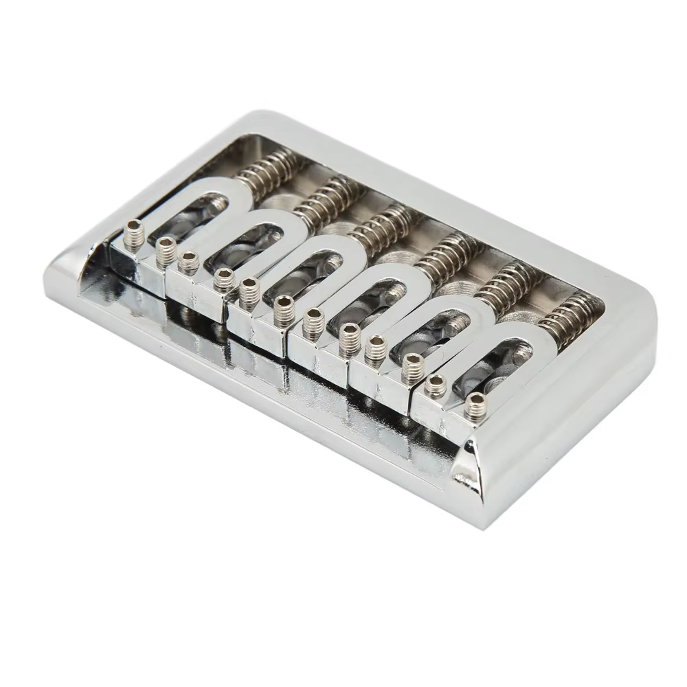 Puente de Guitarra Eléctrica Plateado 76 mm con Sillín en U - imagen 2