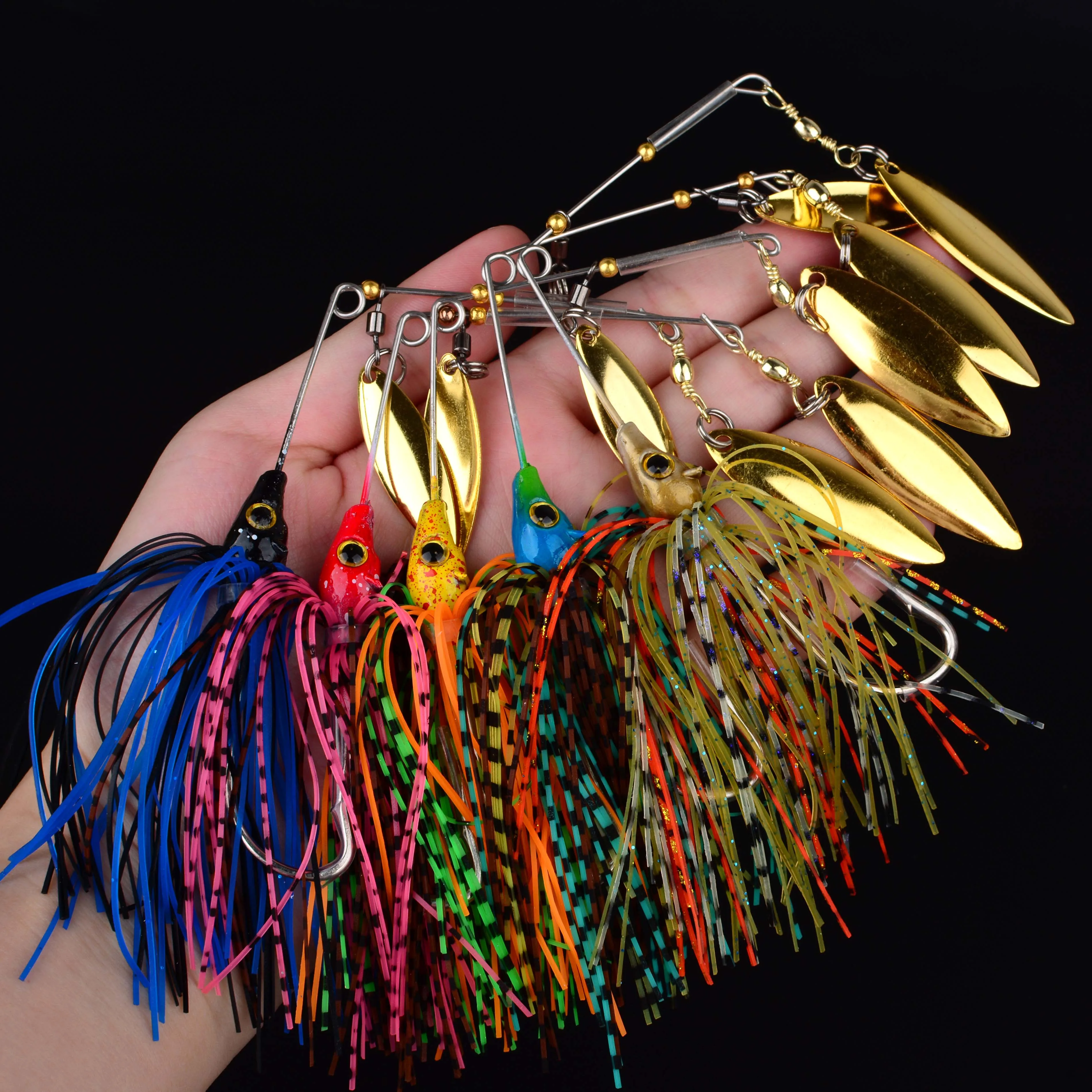 Kit de señuelos pivotantes falda, buzzbait anti-vegetación y wobblers - imagen 4