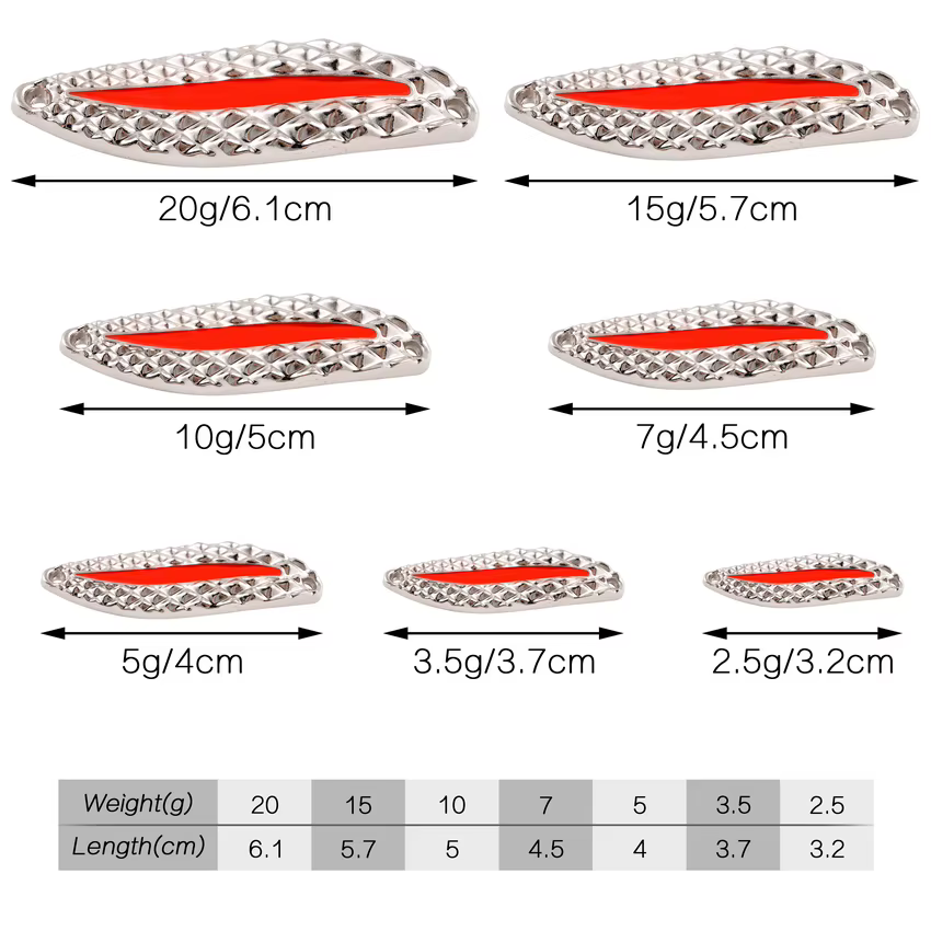 Cuchara giratoria con anzuelo triple para pesca – 2,5g-20g - imagen 2