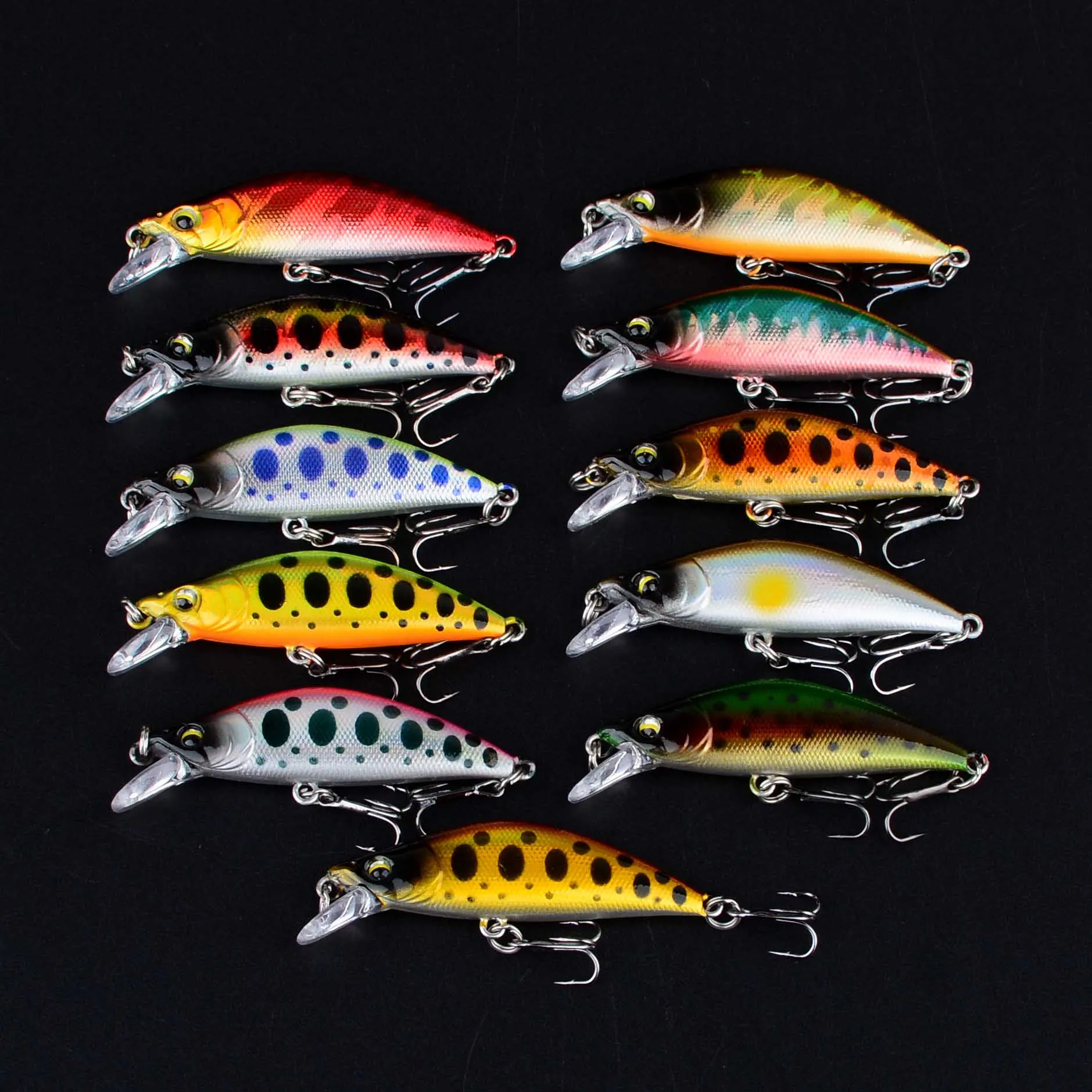Señuelo de pesca tipo Minnow con acabado realista y ojos 3D