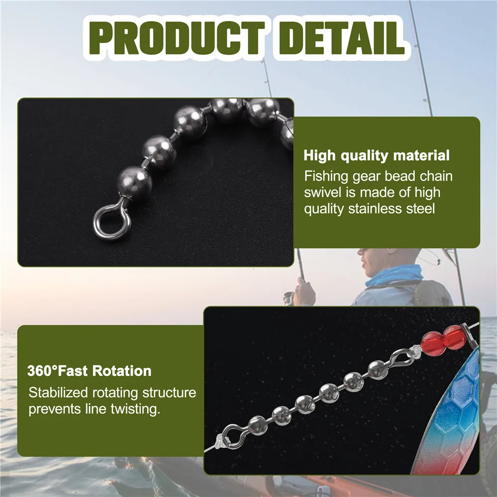 Accesorios de pesca: cuentas, cadena giratoria, bolas inox, señuelo - imagen 3
