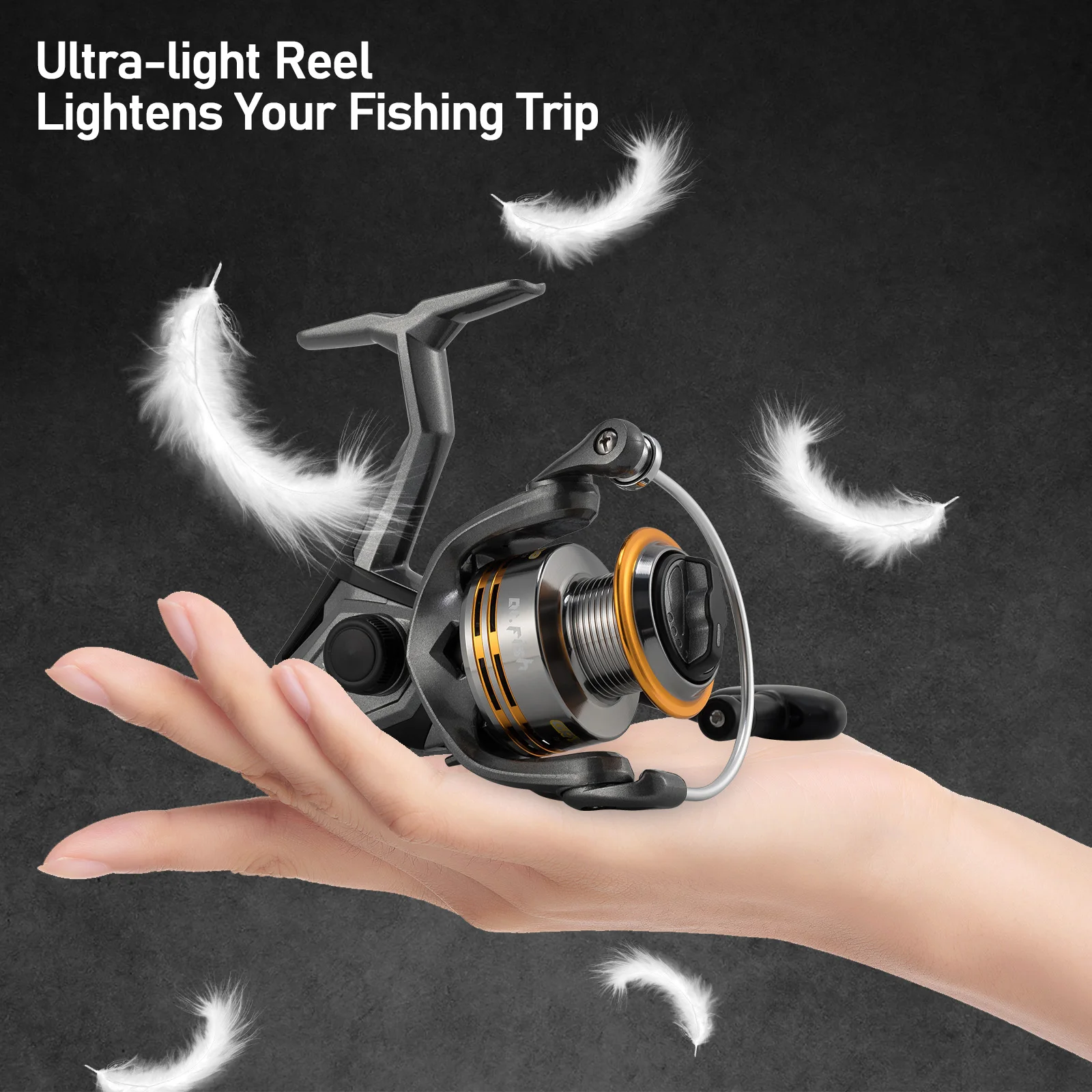 Carrete de pesca giratorio ligero de grafito ultra suave - imagen 3