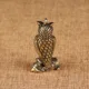 Señuelo colgante búho retro latón cobre miniatura para llavero - imagen 2
