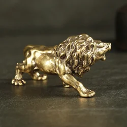 Estatua de león en bronce antiguo – figura decorativa artesanal