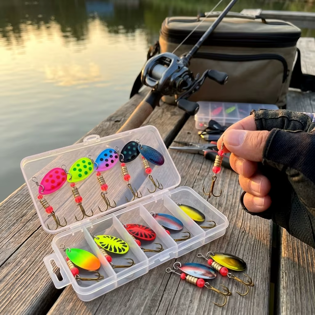 Spinnerbait de aleación con lentejuelas y anzuelos triples - imagen 4