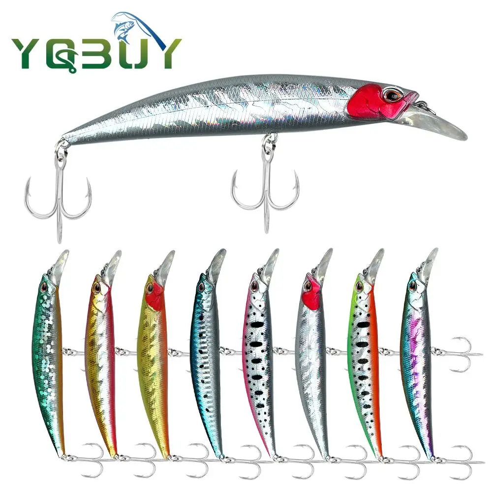 Señuelo Minnow hundible de lance largo con ojos 3D y anzuelo de sangre - imagen 4