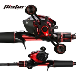 Histar MS-X caña baitcasting acción rápida, carbono y freno doble