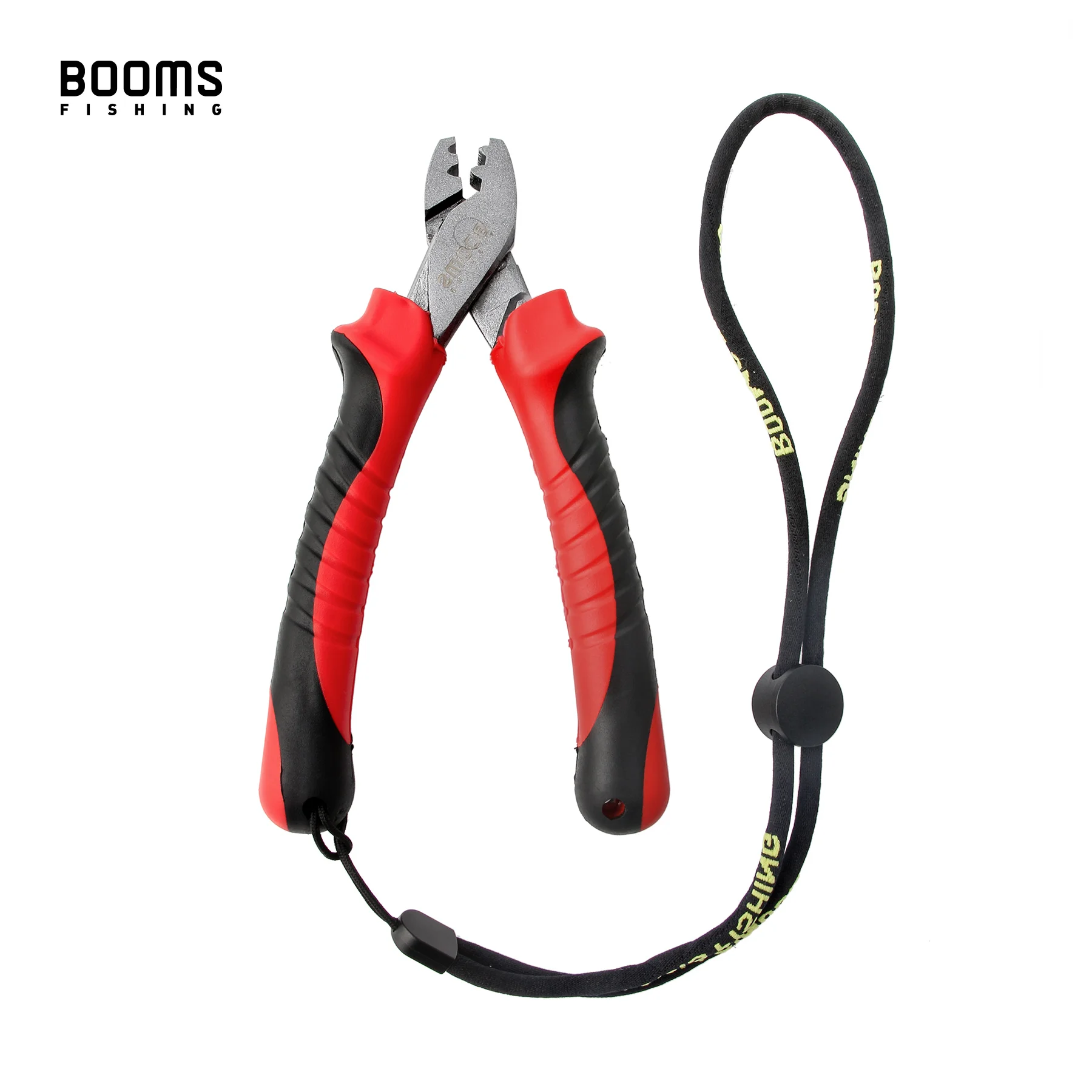 Vista frontal de los alicates de engarzado Booms Fishing CP2