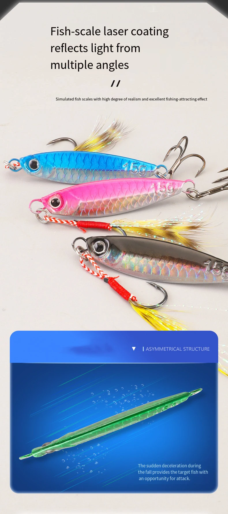 Señuelo metálico para jigging de lubina