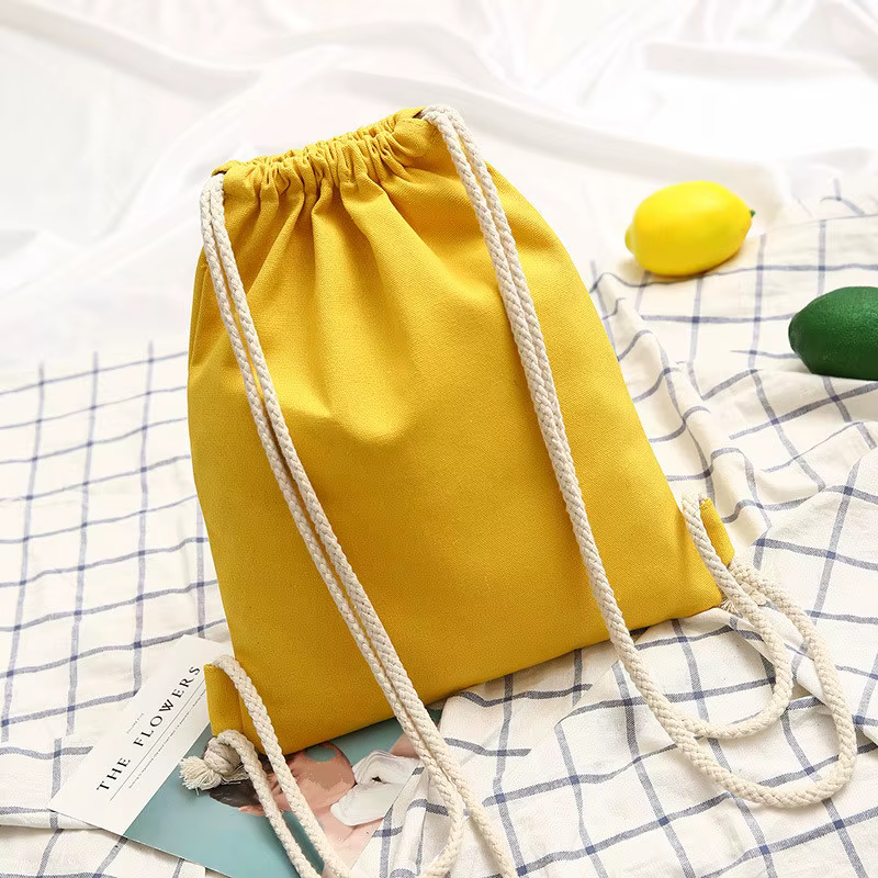 Mochila de lona con cordón – Bolso escolar para viaje unisex - imagen 5