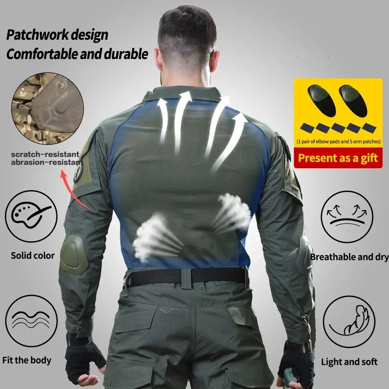 Camiseta de pesca táctica con acolchado camuflaje para hombre