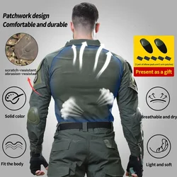 Camiseta de pesca táctica con acolchado camuflaje para hombre