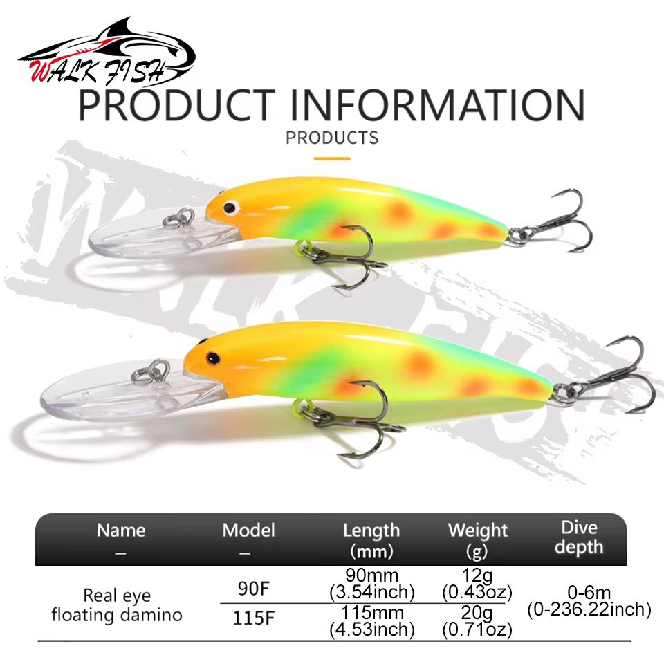 WALK FISH Crankbait duro de pesca – Tiro largo y buceo profundo - imagen 3