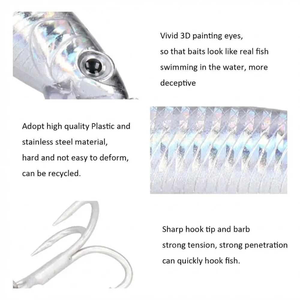 Jerkbait agua salada con anzuelo triple duradero para barco - imagen 4
