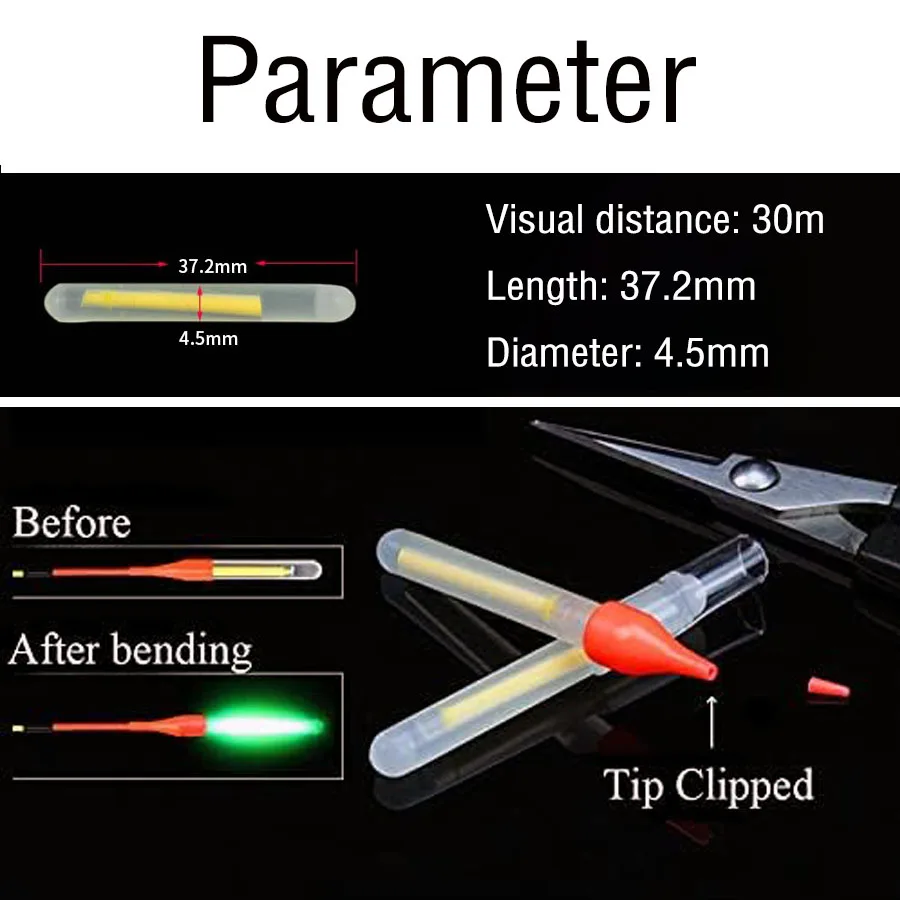 Flotadores luminosos pesca 4,5×37,2mm