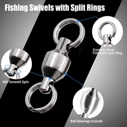 Giratorios de pesca con rodamientos inoxidables y anillos divididos
