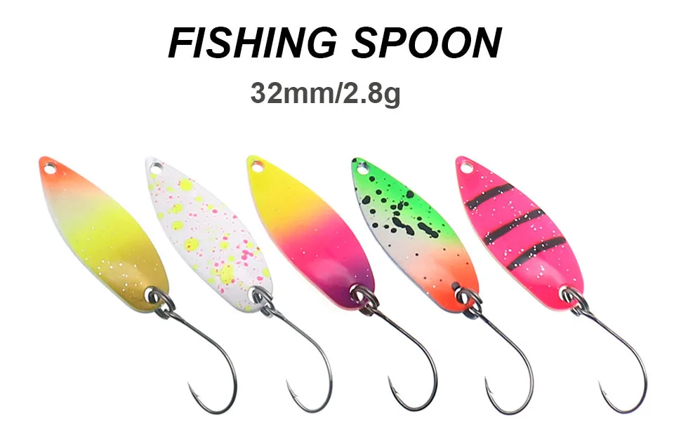 Señuelo metálico color cobre de 2.8g para pesca de trucha