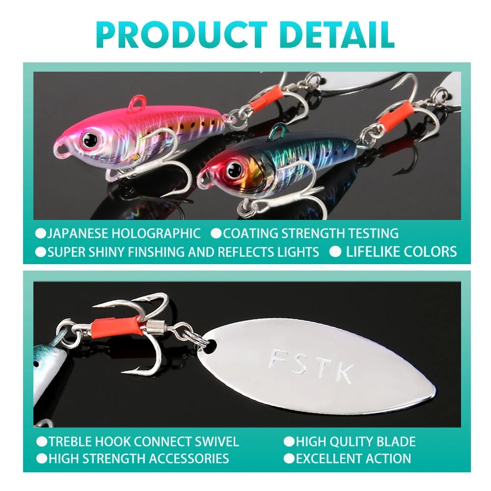 FSTK Metal Vib Shad Shore Jig - Señuelo spinning para lubina - imagen 3