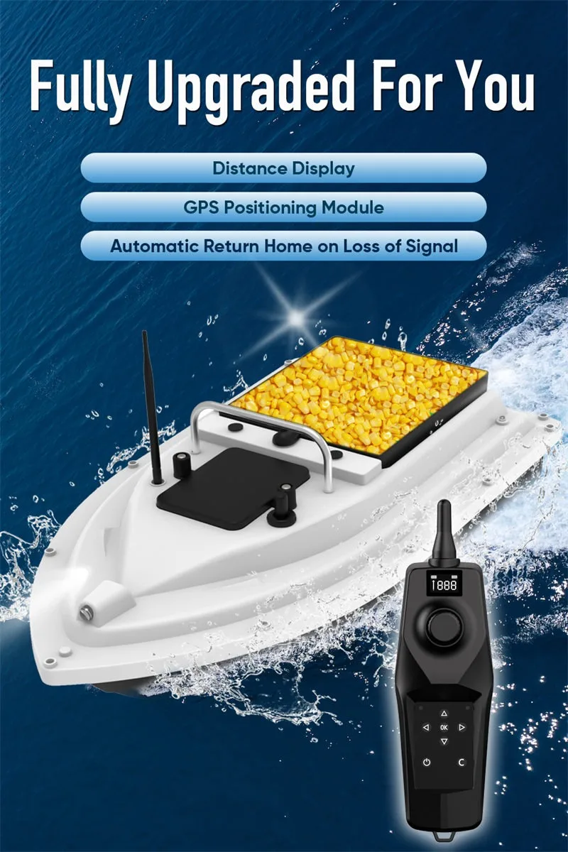 MBLN GPS RC Bait Boat vista general