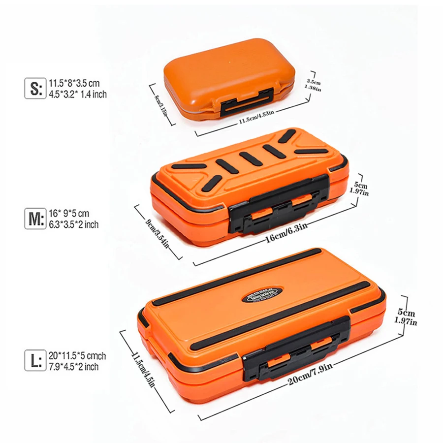 Caja de aparejos de pesca impermeable con múltiples compartimentos
