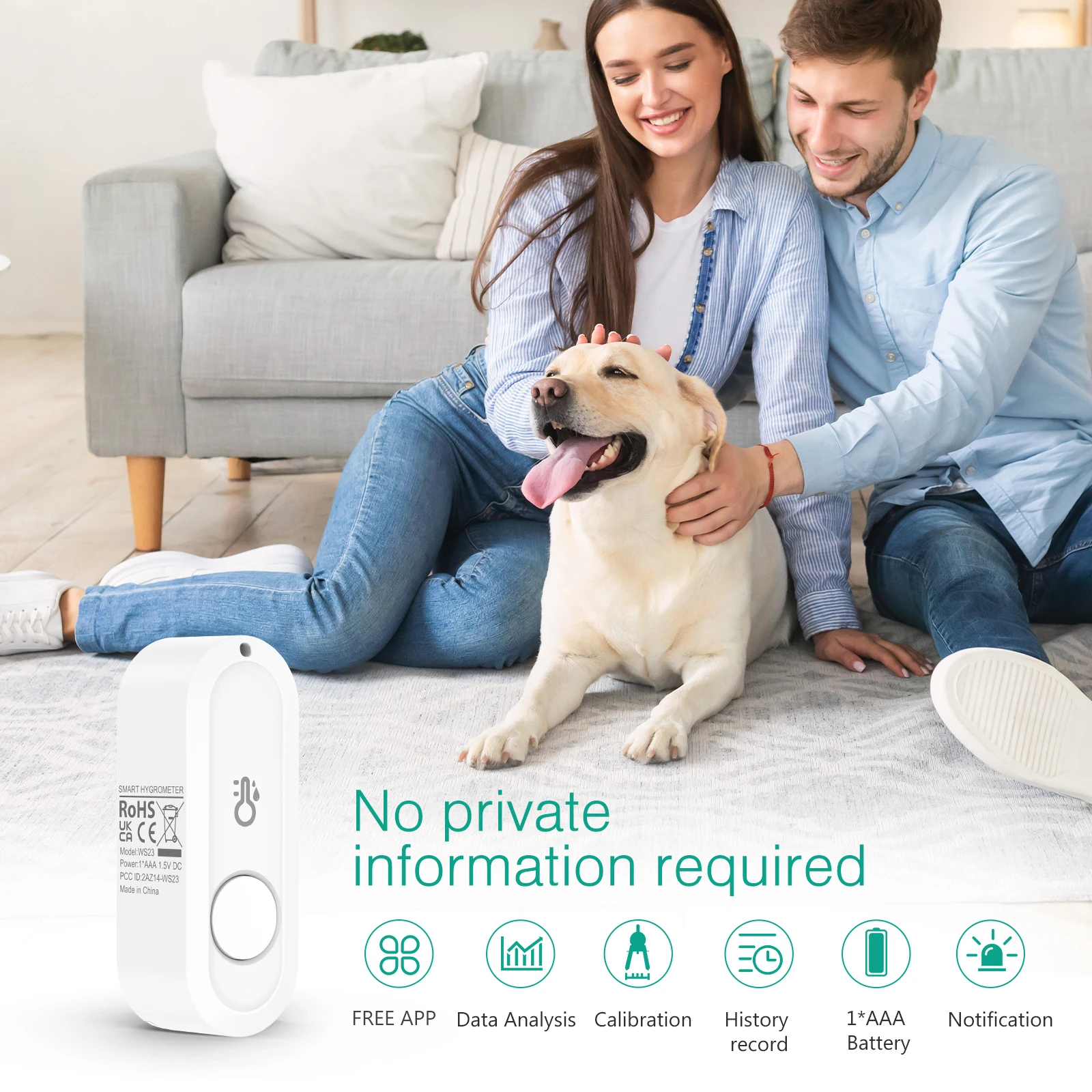 Sensor ORIA en la mano para apreciar su tamaño