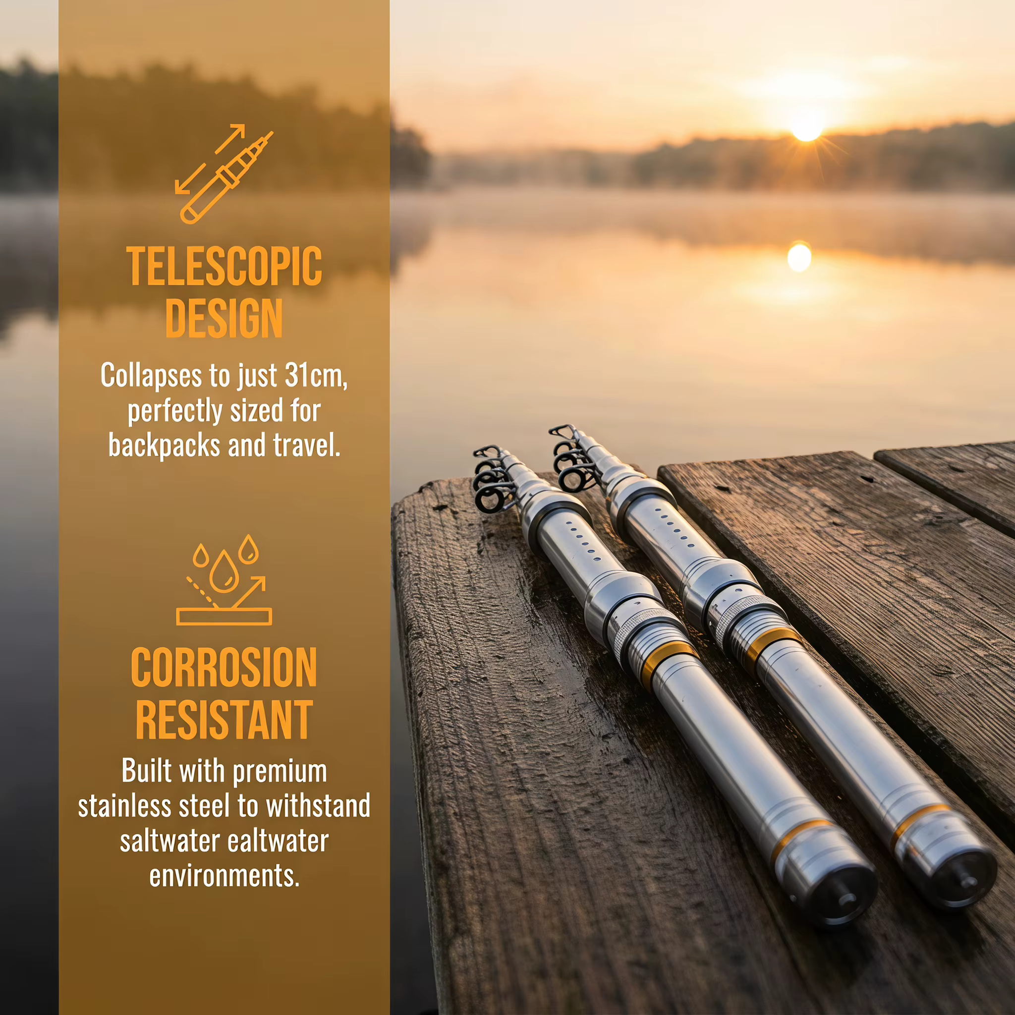 Caña Telescópica Goture Carbono 2.4m Ultraligera para Estanque - imagen 2