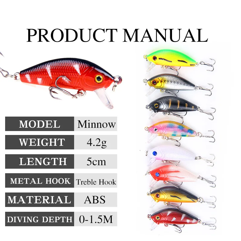 Señuelo minnow Crankbait y Swimbait para trucha de mar y perca - imagen 5