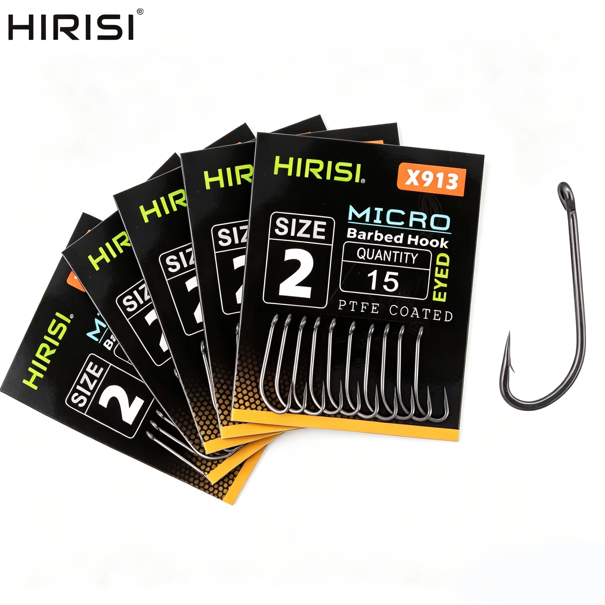 Hirisi X913 – Anzuelos para carpa de vástago largo con micropúas PTFE - imagen 3
