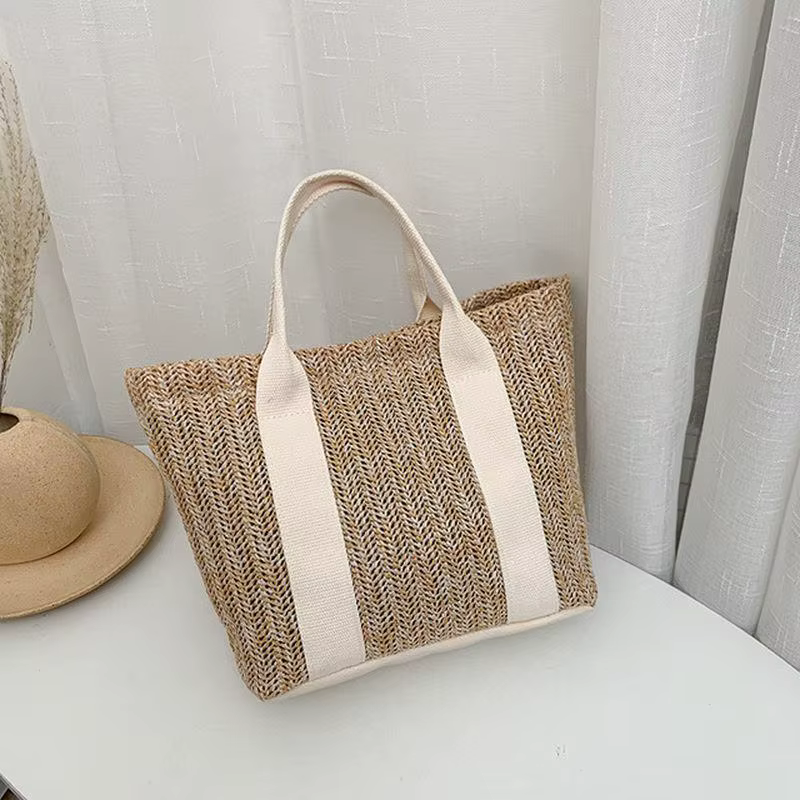 Bolso de pesca paja cremallera – colores tendencia mujer - imagen 3