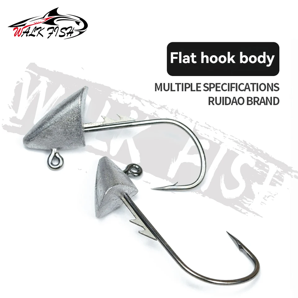 Detalle del anzuelo de jigging WALK FISH con cola blanda en T