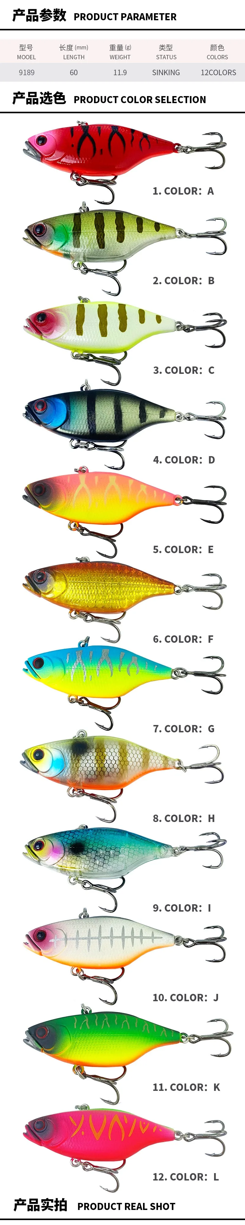 Variedad de colores del jerkbait