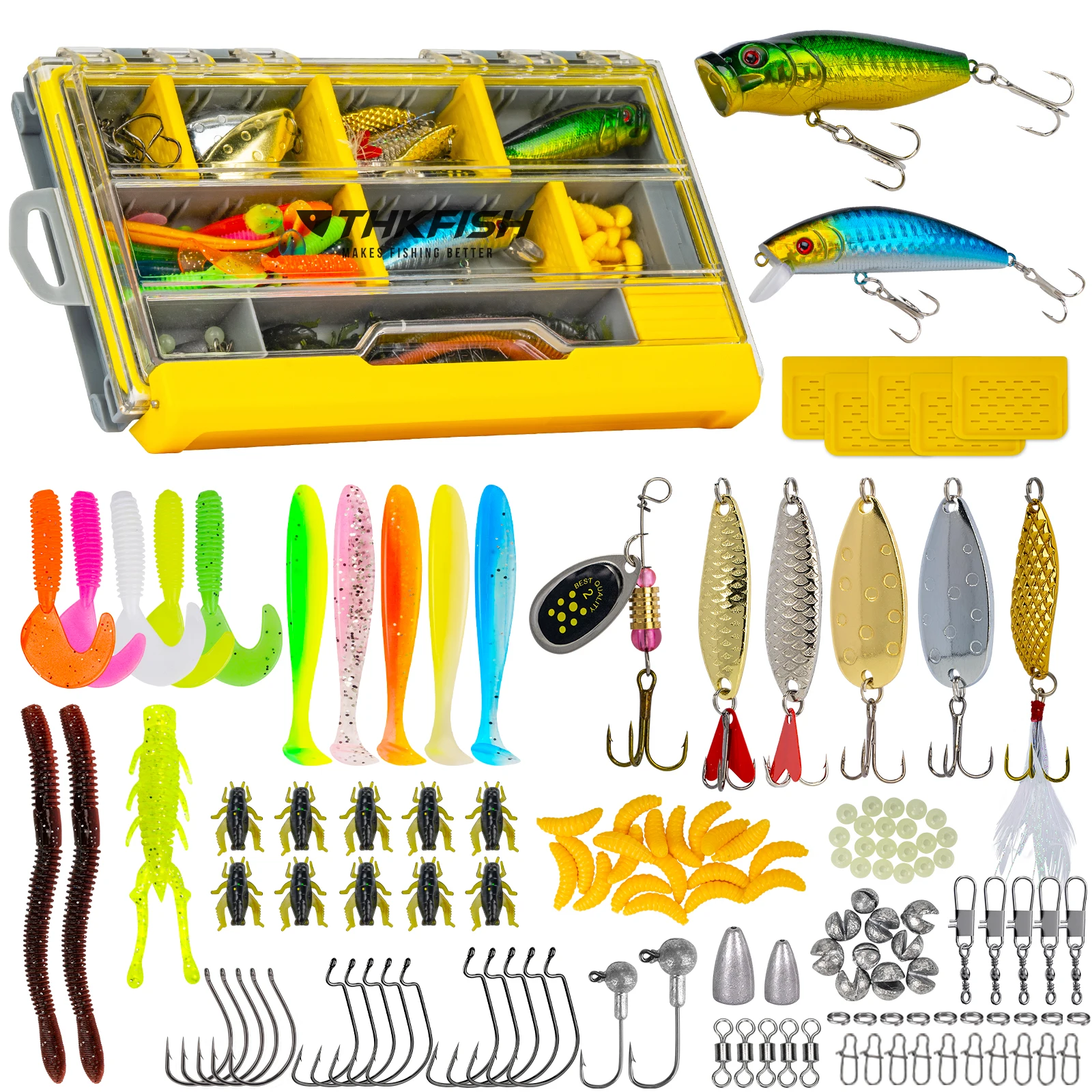 THKFISH Kit de señuelos de pesca para agua dulce y salada