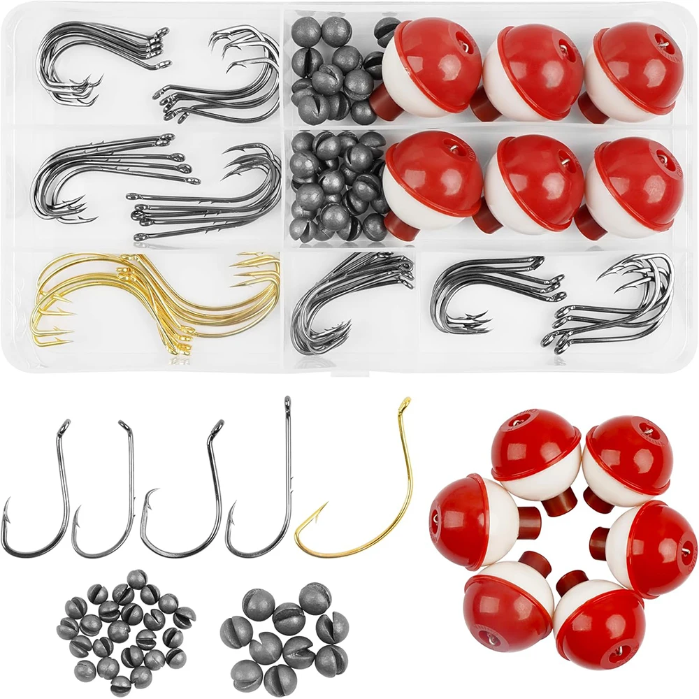 Kit de pesca para principiantes con plomos, flotadores y anzuelos - imagen 4