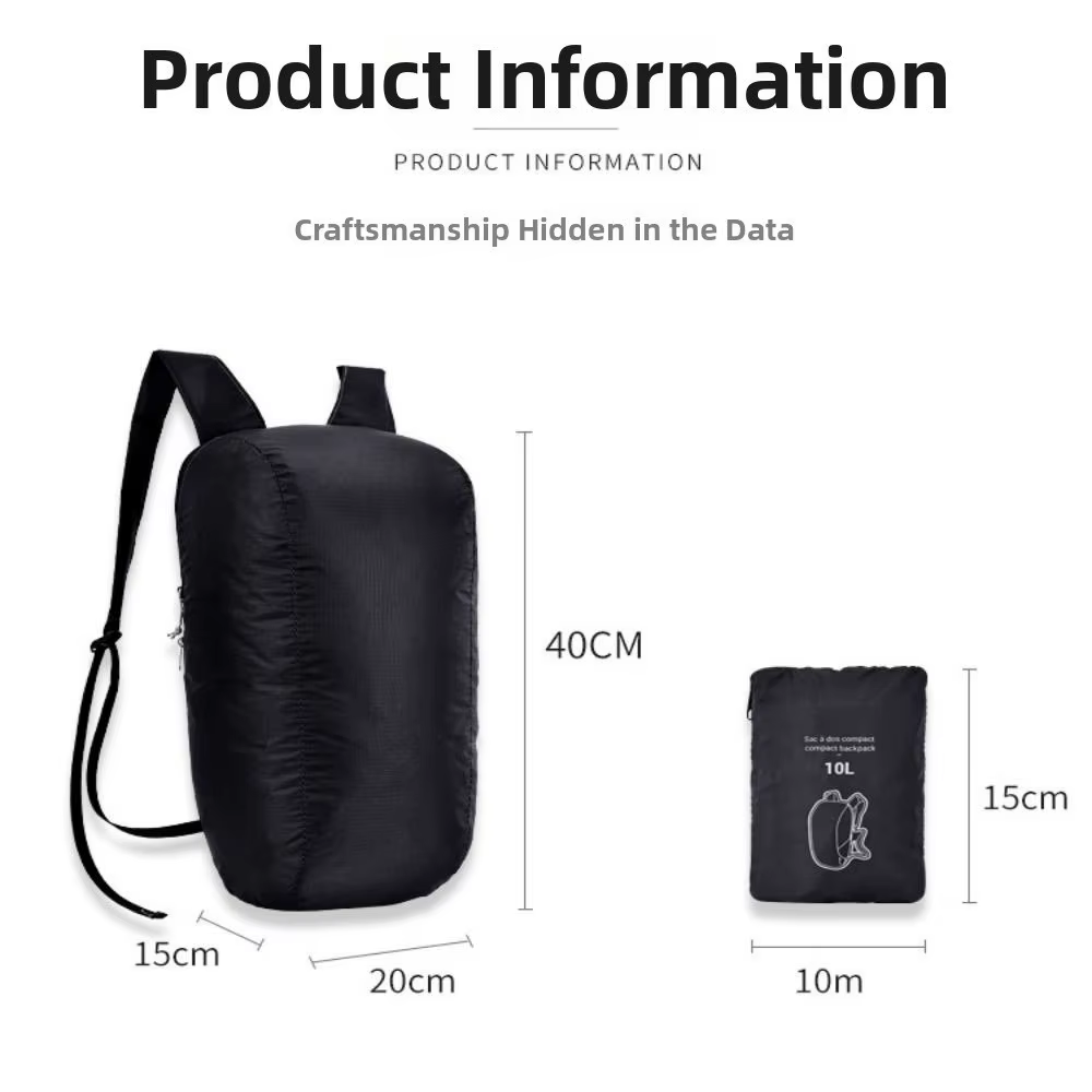 Mochila plegable 10L vista principal