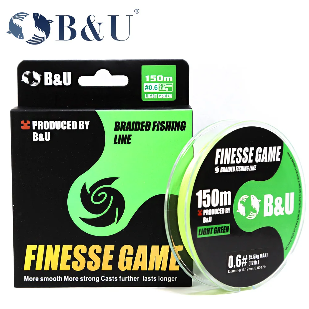 Sedal trenzado B & U Micro 4 Cabos PE – Agua salada fundición larga