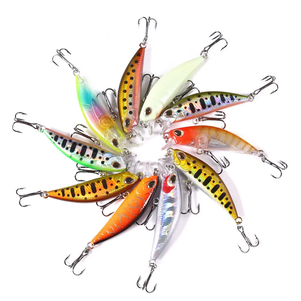 Señuelo Minnow hundido 5,5 cm – Jerkbait Swimbait con anzuelo triple - imagen 4