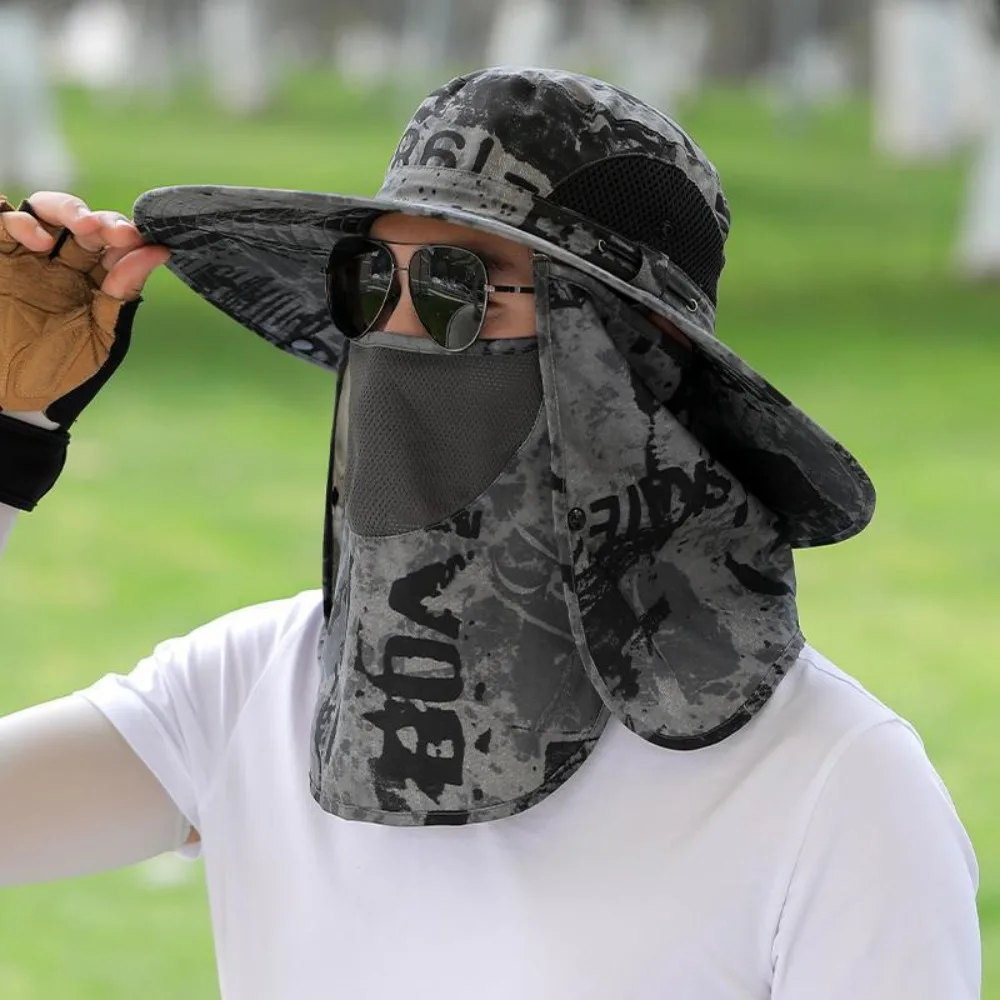 Sombrero de sol ala ancha UV con protección cuello para playa - imagen 5