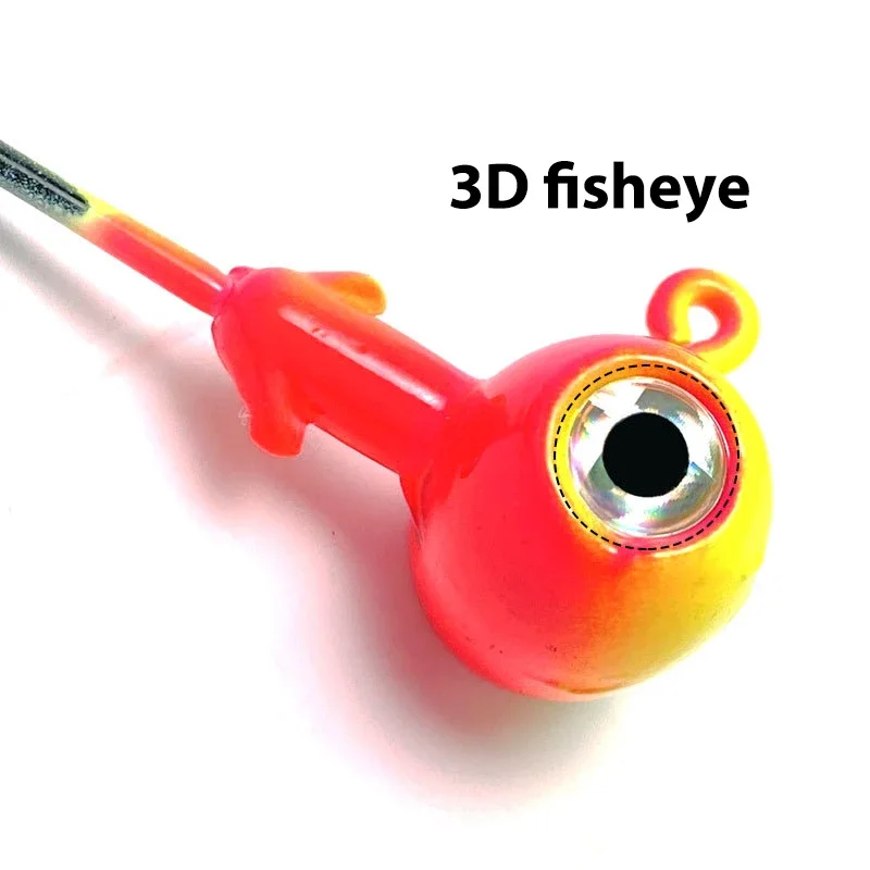 Anzuelo con cabeza de plomo, ojos 3D y puas para vinilo blando - imagen 2