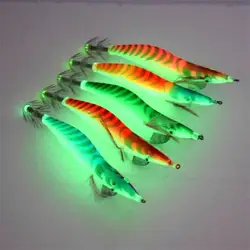 Señuelo de madera anzuelo calamar diseño camarón pesca