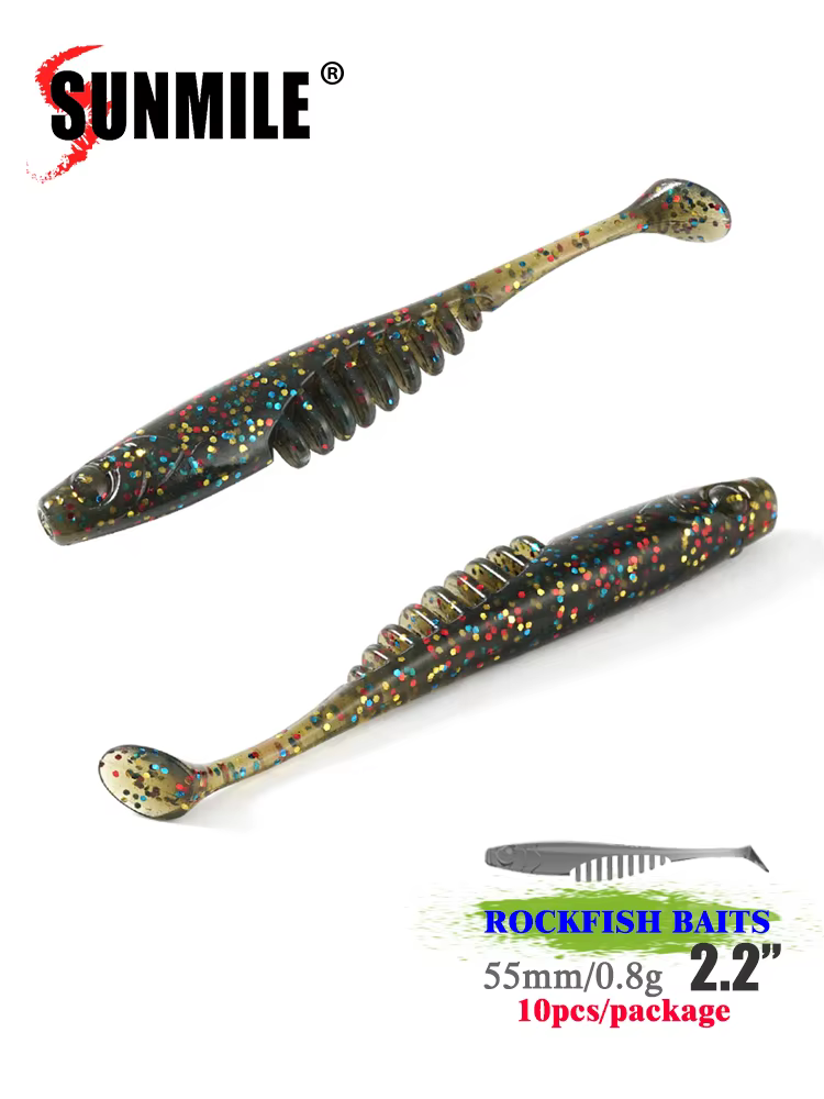 Vinilos de pesca Sunmile 5,5 cm para perca, trucha y lubina