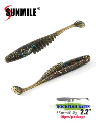 Vinilos de pesca Sunmile 5,5 cm para perca, trucha y lubina