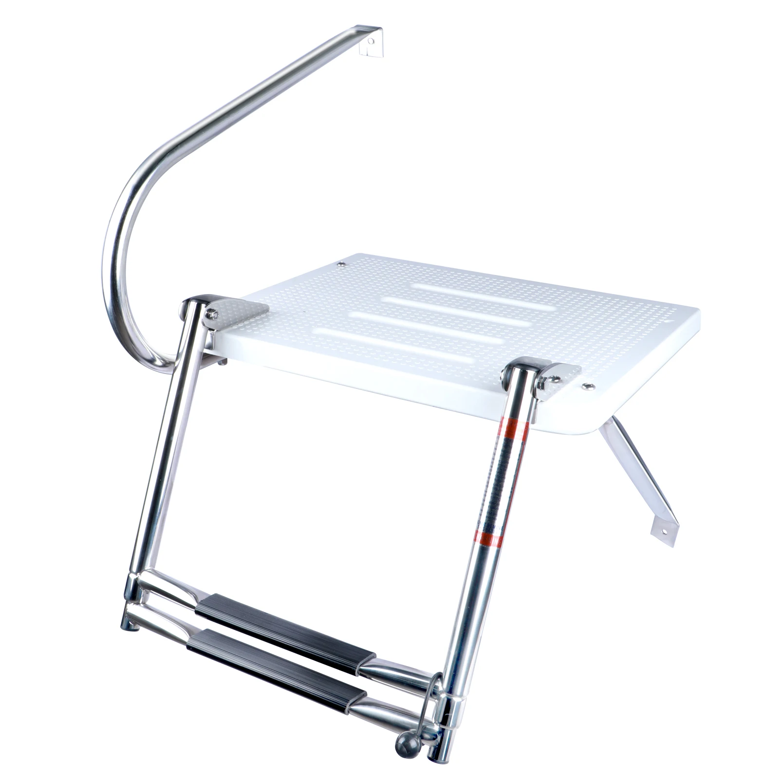 Escalera para barco inoxidable con plataforma ABS y pasamanos dobles - imagen 3