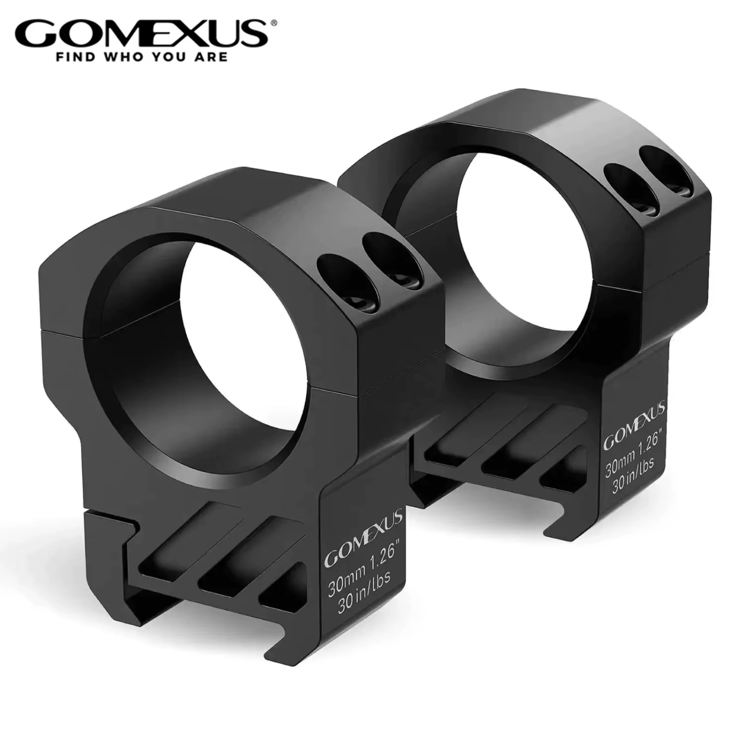 Anillas de montaje Gomexus de 30 mm para riles Picatinny y Weaver - Aluminio Ligero - Fijación para diversos productos mecánicos