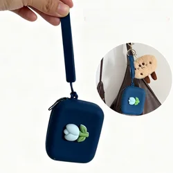 Monedero impermeable de silicona con cordón y diseño floral