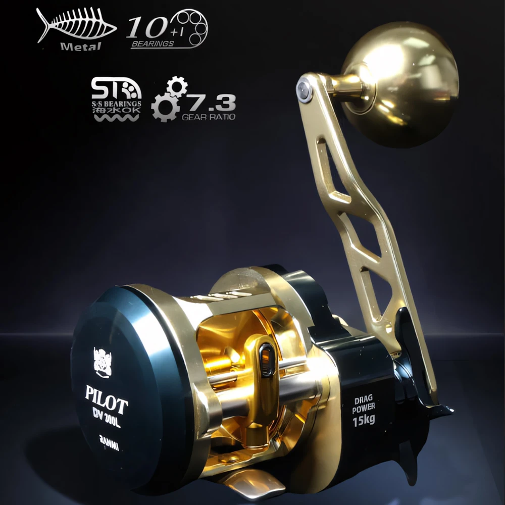 Carrete Slow Jigging RANMI PILOT DV300 para trolling y barco agua salada - imagen 3