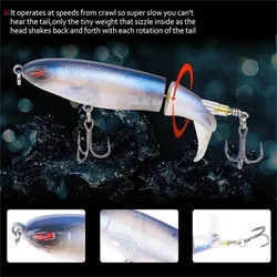 Whopper Topwater Popper - Señuelo de superficie con cola giratoria