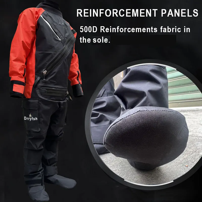 Traje seco impermeable con cremallera frontal y tirantes elásticos - imagen 5