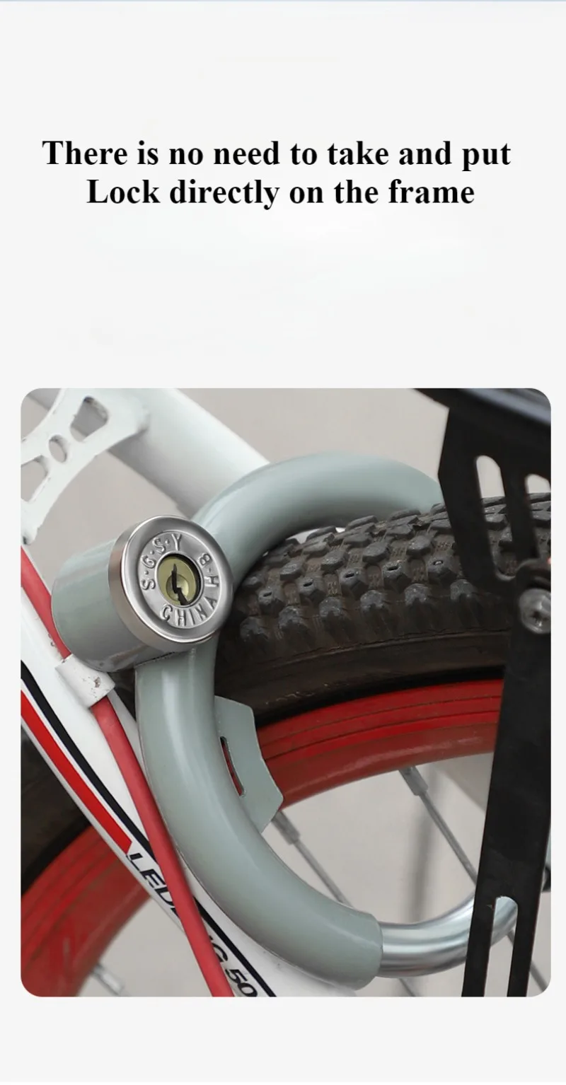 Candado antirrobo de acero inoxidable para bicicleta