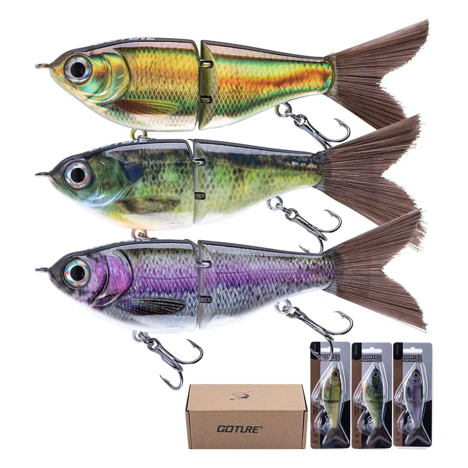 Señuelo Goture Fiber Tail 12 cm – Cuerpo texturizado para fondo - imagen 4