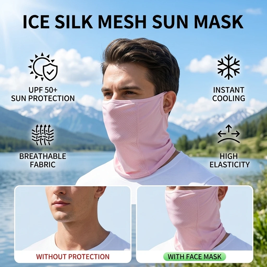 Mascarilla refrescante para pesca y ciclismo con protección solar - imagen 5